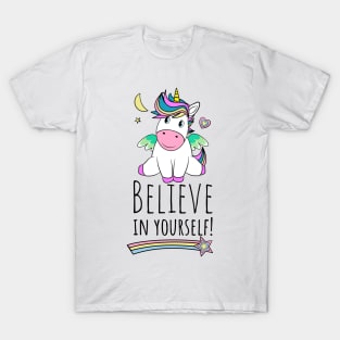 Unicorn Wishes On The Moon And Stars T-Shirt